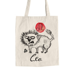 Αστείες Γάτες Ζώδια - Λέων (Τσάντα  Αγοράς)